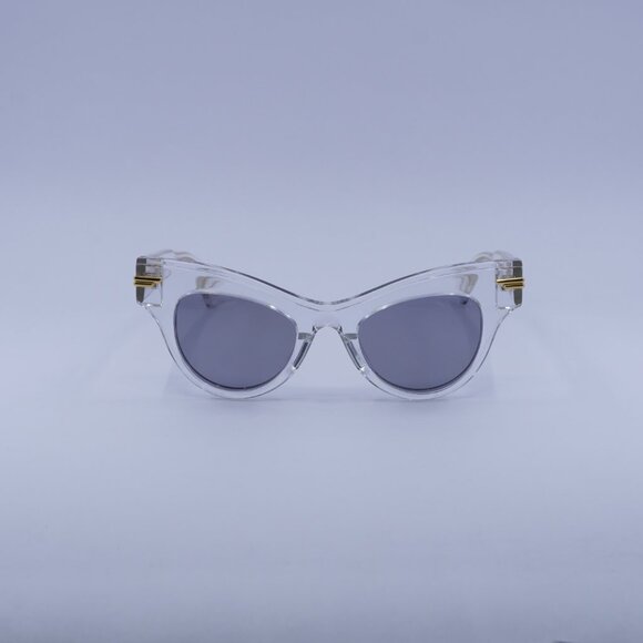 Bottega Veneta BV1004S 002 Sunglasses Transparent Cat Eye Frame, Grey Lenses - Picture 2 of 11